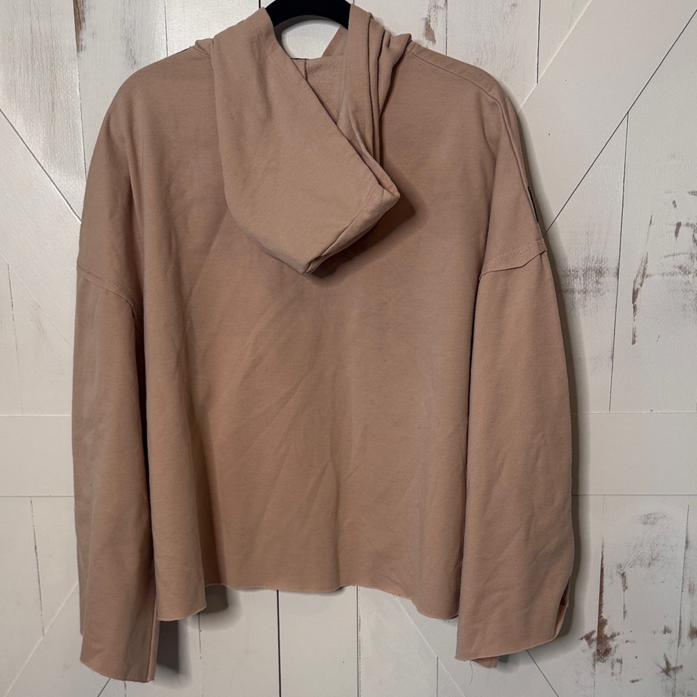 Zara Beige Hoodie with Black Snap Trim Detail - Picture 6 of 8